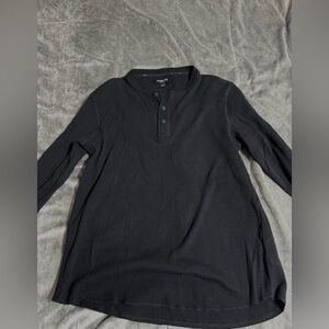 Kenneth Cole Men's Black Long Sleeve Henley